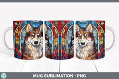 Stained Glass Husky Dog Mug Wrap | Sublimation Coffee Cup De Product Image 3