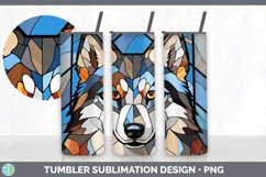 Stained Glass Husky Dog Tumbler | Sublimation 20 oz Skinny T Product Image 4