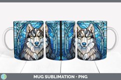 Stained Glass Husky Dog Mug Wrap | Sublimation Coffee Cup De Product Image 5