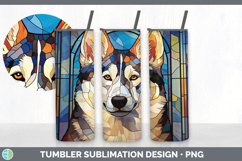 Stained Glass Husky Dog Tumbler | Sublimation 20 oz Skinny T Product Image 6