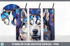 Stained Glass Husky Dog Tumbler | Sublimation 20 oz Skinny T Product Image 7