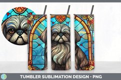 Stained Glass Pekingese Dog Tumbler | Sublimation 20 oz Skin Product Image 2