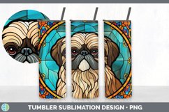 Stained Glass Pekingese Dog Tumbler | Sublimation 20 oz Skin Product Image 3