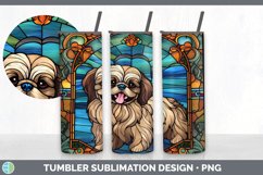 Stained Glass Pekingese Dog Tumbler | Sublimation 20 oz Skin Product Image 5