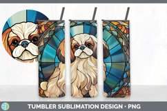 Stained Glass Pekingese Dog Tumbler | Sublimation 20 oz Skin Product Image 7