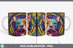 Stained Glass Pit Bull Dog Mug Wrap | Sublimation Coffee Cup Product Image 3