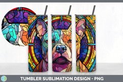 Stained Glass Pit Bull Dog Tumbler | Sublimation 20 oz Skinn Product Image 3