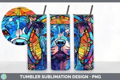 Stained Glass Pit Bull Dog Tumbler | Sublimation 20 oz Skinn Product Image 4