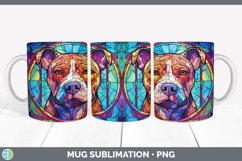 Stained Glass Pit Bull Dog Mug Wrap | Sublimation Coffee Cup Product Image 5