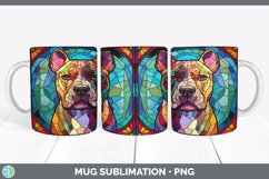 Stained Glass Pit Bull Dog Mug Wrap | Sublimation Coffee Cup Product Image 6