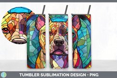 Stained Glass Pit Bull Dog Tumbler | Sublimation 20 oz Skinn Product Image 6