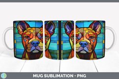 Stained Glass Pit Bull Dog Mug Wrap | Sublimation Coffee Cup Product Image 7