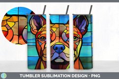 Stained Glass Pit Bull Dog Tumbler | Sublimation 20 oz Skinn Product Image 7