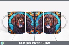 Stained Glass Newfoundland Dog Mug Wrap | Sublimation Coffee Product Image 2