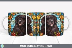 Stained Glass Newfoundland Dog Mug Wrap | Sublimation Coffee Product Image 3