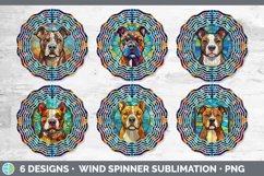 Stained Glass American Staffordshire Dog Wind Spinner | Subl Product Image 2
