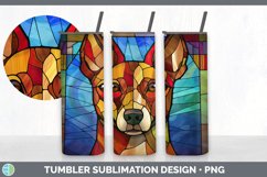 Stained Glass Basenji Dog Tumbler | Sublimation 20 oz Skinny Product Image 2