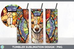 Stained Glass Basenji Dog Tumbler | Sublimation 20 oz Skinny Product Image 4