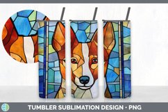 Stained Glass Basenji Dog Tumbler | Sublimation 20 oz Skinny Product Image 5