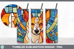 Stained Glass Basenji Dog Tumbler | Sublimation 20 oz Skinny Product Image 6