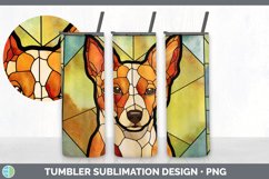 Stained Glass Basenji Dog Tumbler | Sublimation 20 oz Skinny Product Image 7