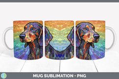 Stained Glass Bluetick Coonhound Dog Mug Wrap | Sublimation Product Image 4