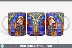 Stained Glass Bluetick Coonhound Dog Mug Wrap | Sublimation Product Image 5