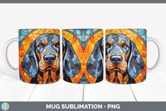 Stained Glass Bluetick Coonhound Dog Mug Wrap | Sublimation Product Image 6