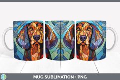 Stained Glass Bluetick Coonhound Dog Mug Wrap | Sublimation Product Image 7
