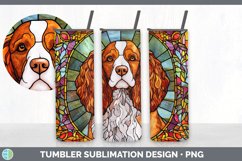Stained Glass Brittany Dog Tumbler | Sublimation 20 oz Skinn Product Image 2