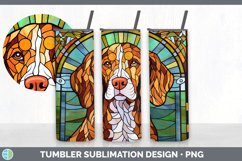 Stained Glass Brittany Dog Tumbler | Sublimation 20 oz Skinn Product Image 3