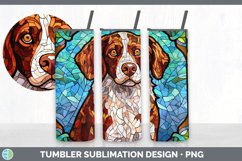 Stained Glass Brittany Dog Tumbler | Sublimation 20 oz Skinn Product Image 4