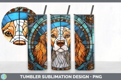 Stained Glass Brittany Dog Tumbler | Sublimation 20 oz Skinn Product Image 5