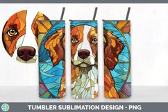 Stained Glass Brittany Dog Tumbler | Sublimation 20 oz Skinn Product Image 6