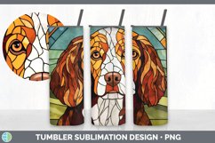 Stained Glass Brittany Dog Tumbler | Sublimation 20 oz Skinn Product Image 7