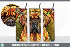 Stained Glass Mastiff Dog Tumbler | Sublimation 20 oz Skinny Product Image 2