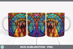 Stained Glass Mastiff Dog Mug Wrap | Sublimation Coffee Cup Product Image 3