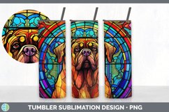 Stained Glass Mastiff Dog Tumbler | Sublimation 20 oz Skinny Product Image 3