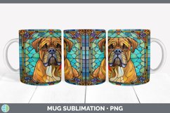 Stained Glass Mastiff Dog Mug Wrap | Sublimation Coffee Cup Product Image 4
