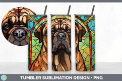 Stained Glass Mastiff Dog Tumbler | Sublimation 20 oz Skinny Product Image 6