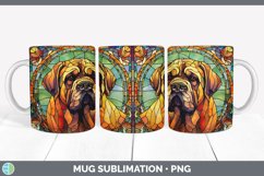 Stained Glass Mastiff Dog Mug Wrap | Sublimation Coffee Cup Product Image 7