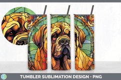 Stained Glass Mastiff Dog Tumbler | Sublimation 20 oz Skinny Product Image 7