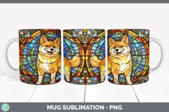 Stained Glass Shiba Inu Dog Mug Wrap | Sublimation Coffee Cu Product Image 2