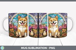 Stained Glass Shiba Inu Dog Mug Wrap | Sublimation Coffee Cu Product Image 3