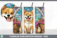 Stained Glass Shiba Inu Dog Tumbler | Sublimation 20 oz Skin Product Image 3
