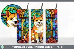 Stained Glass Shiba Inu Dog Tumbler | Sublimation 20 oz Skin Product Image 4