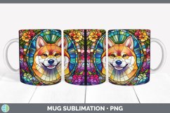 Stained Glass Shiba Inu Dog Mug Wrap | Sublimation Coffee Cu Product Image 5