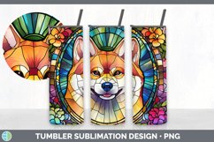 Stained Glass Shiba Inu Dog Tumbler | Sublimation 20 oz Skin Product Image 5