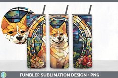 Stained Glass Shiba Inu Dog Tumbler | Sublimation 20 oz Skin Product Image 7