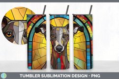 Stained Glass Whippet Dog Tumbler | Sublimation 20 oz Skinny Product Image 2